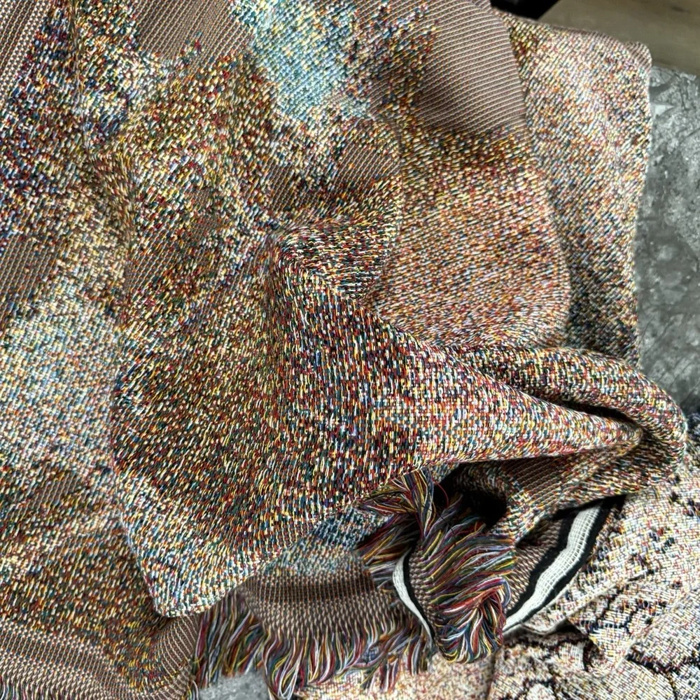 Crown Craft Tapestry Throw‎ Blanket Farmhouse Sleigh Ride 50 X 60